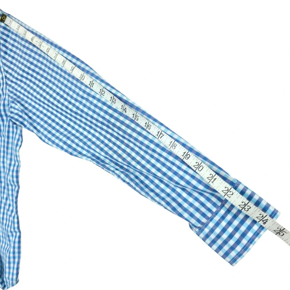 Banana Republic Mens Camden Fit‎ Blue Gingham Check Button Down Shirt Small S